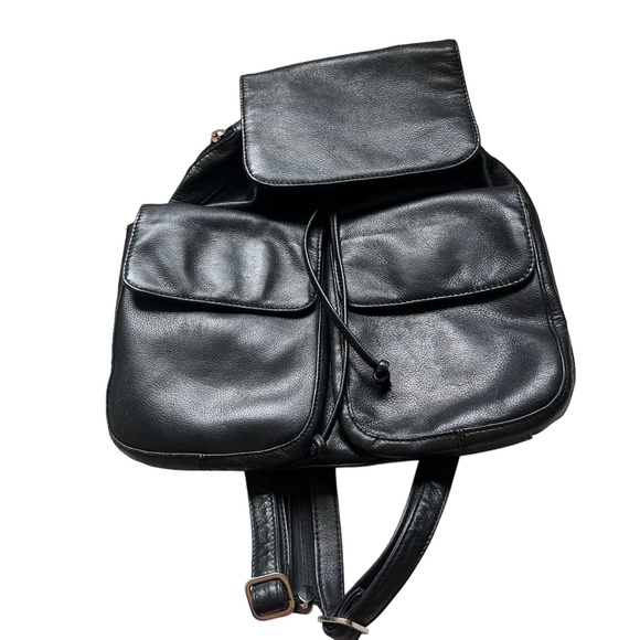 Franklin Covey Black Leather Purse/Small Back Pack - Picture 5 of 13